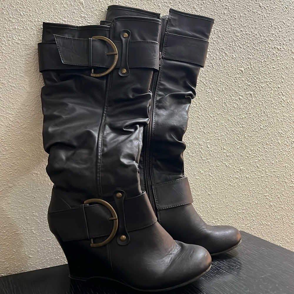 Unionbay mid calf wedge heels. Size 6.5